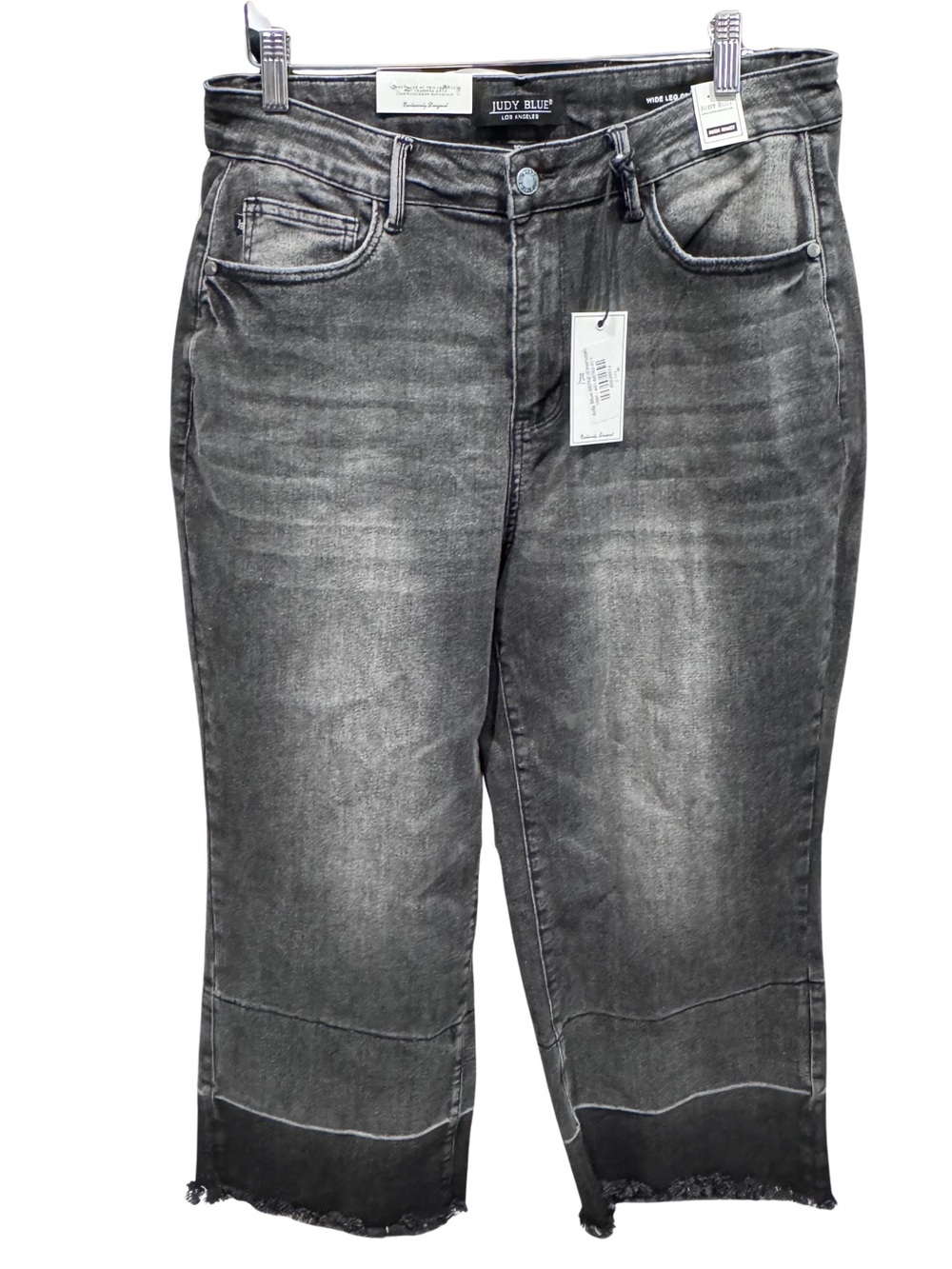 Judy Blue Knoxville Jeans Womens 16W Gray High Rise Wide Leg Crop NWT - Picture 3 of 11